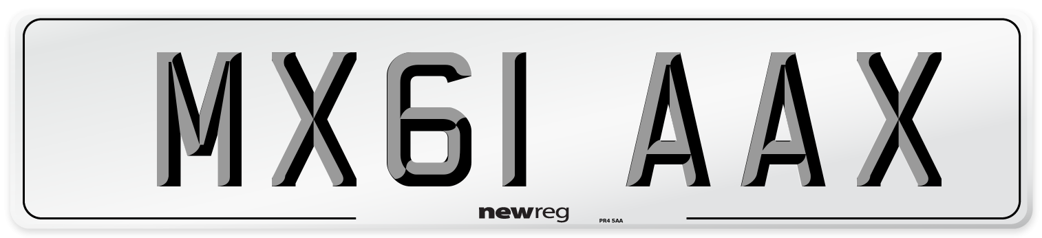 MX61 AAX Number Plate from New Reg